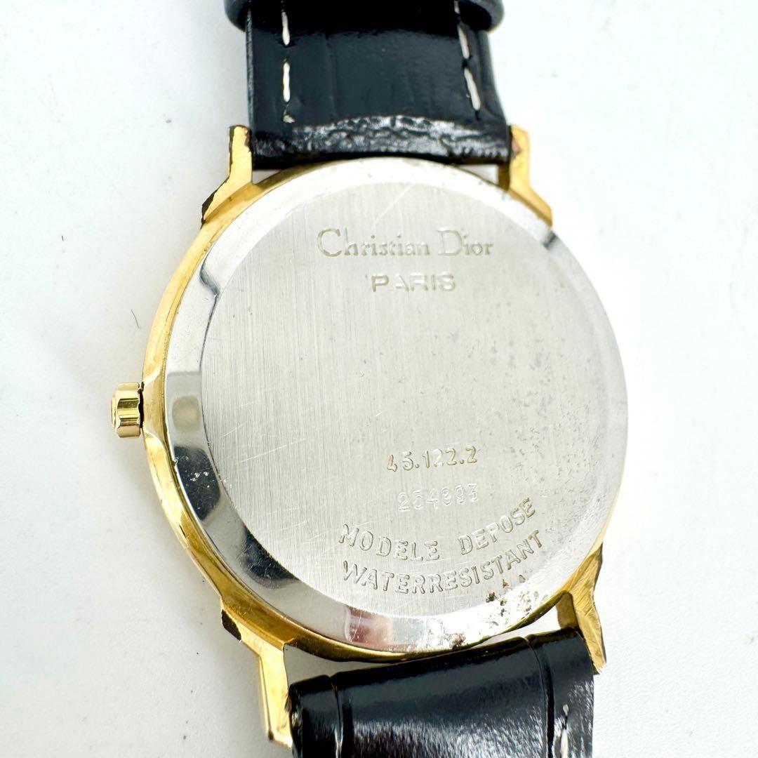 Christian Dior Quartz Watch Wristwatch Logo White Gold Women's Authentic