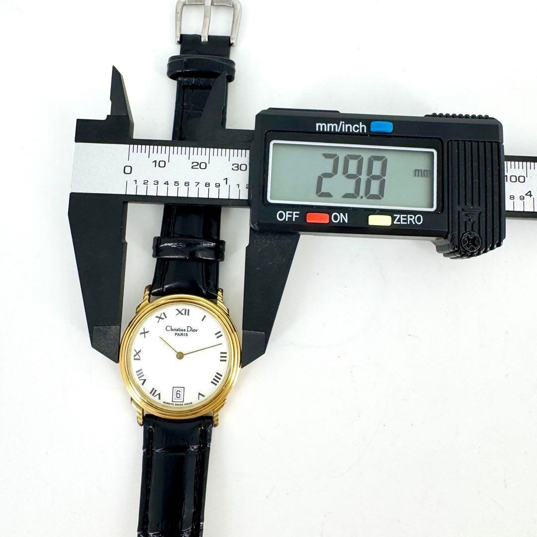 Christian Dior Quartz Watch Wristwatch Logo White Gold Women's Authentic