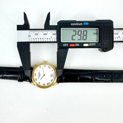 Christian Dior Quartz Watch Wristwatch Logo White Gold Women's Authentic