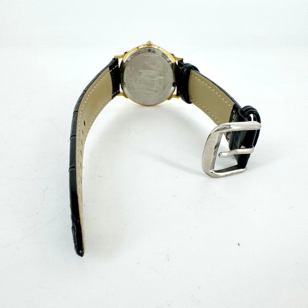 Christian Dior Quartz Watch Wristwatch Logo White Gold Women's Authentic