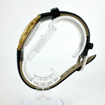 Christian Dior Quartz Watch Wristwatch Logo White Gold Women's Authentic