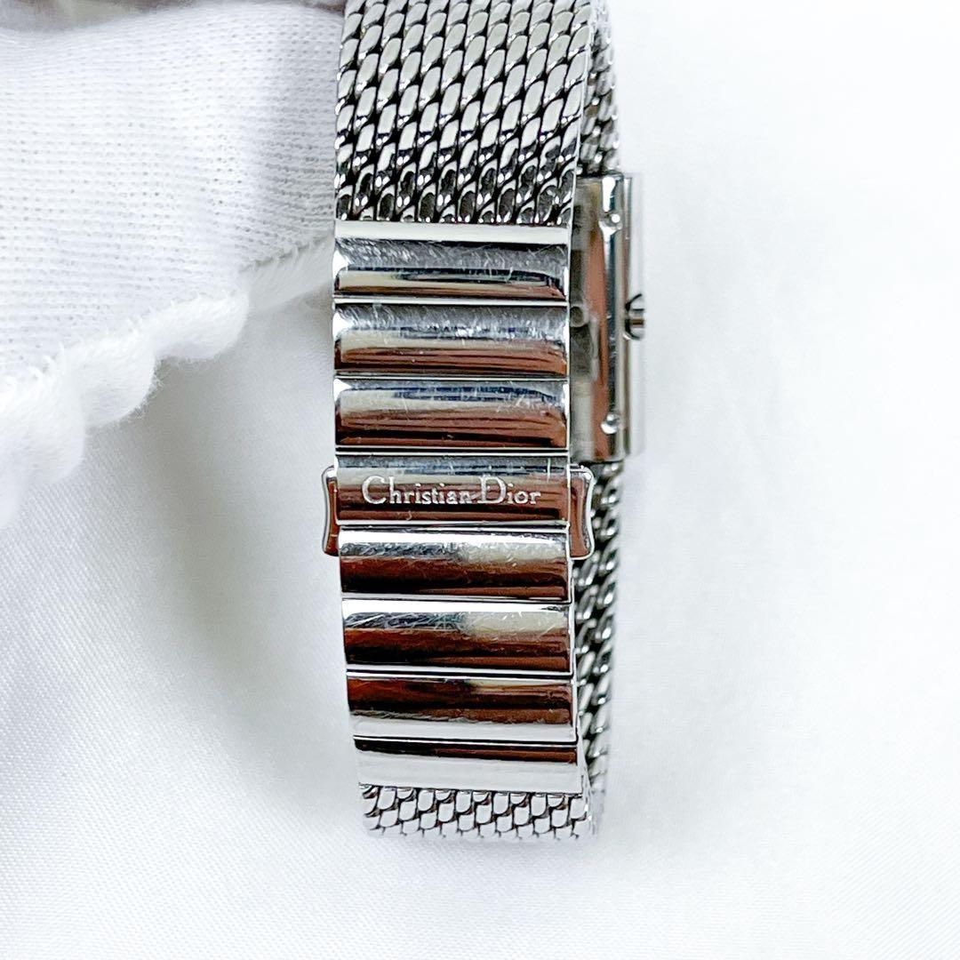 Christian Dior D80-100 Quartz Watch Wristwatch Logo Silver Navy Women's Auth