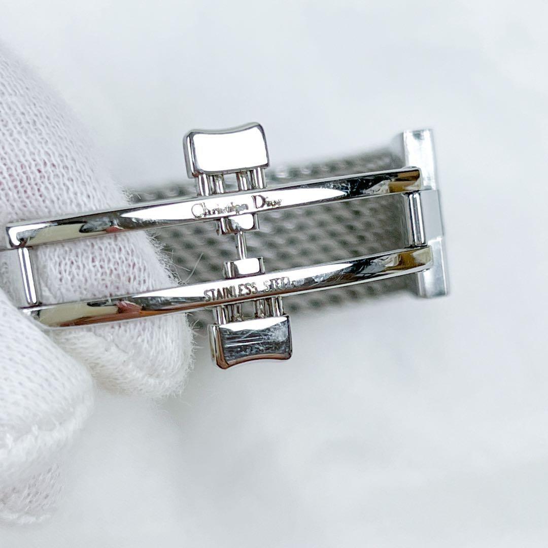 Christian Dior D80-100 Quartz Watch Wristwatch Logo Silver Navy Women's Auth