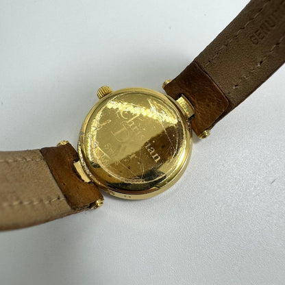 Christian Dior Quartz Watch Wristwatch Logo Gold Women's Authentic