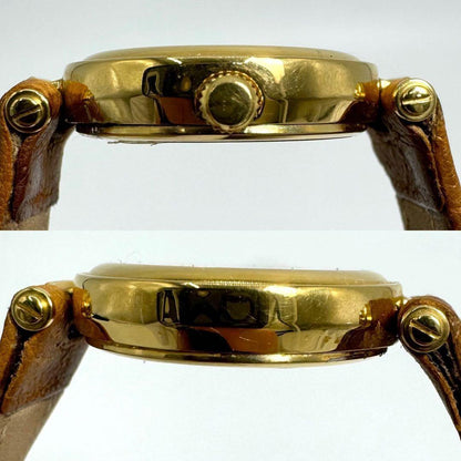 Christian Dior Quartz Watch Wristwatch Logo Gold Women's Authentic