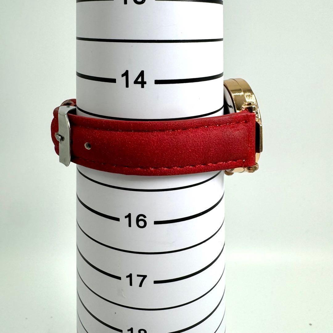 Christian Dior Quartz Watch Wristwatch Logo Gold Red Women's Authentic