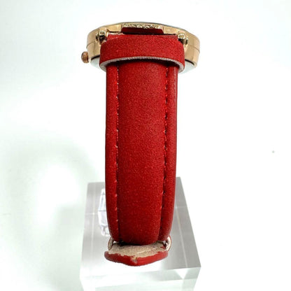 Christian Dior Quartz Watch Wristwatch Logo Gold Red Women's Authentic