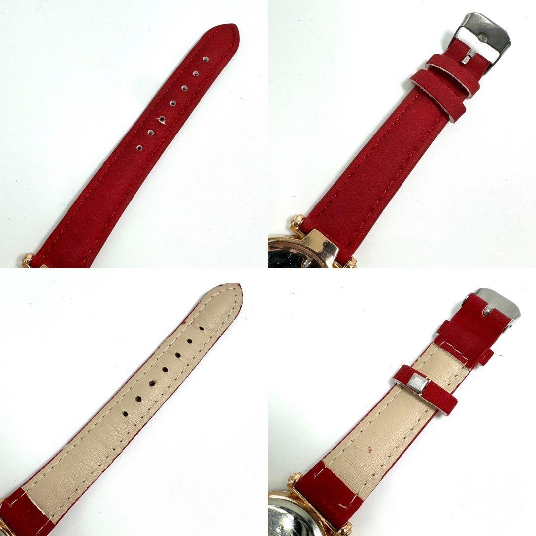 Christian Dior Quartz Watch Wristwatch Logo Gold Red Women's Authentic