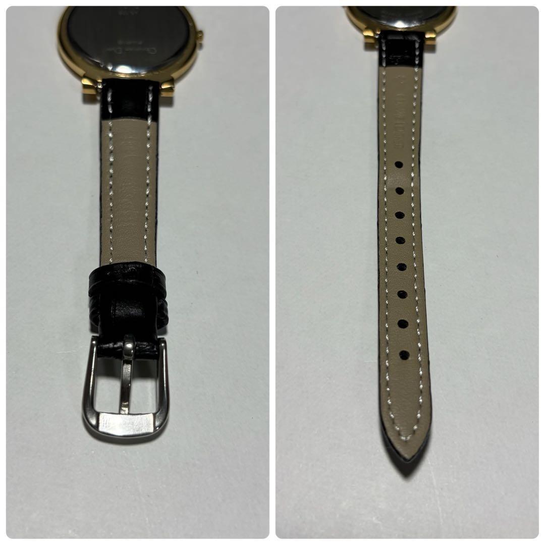 Christian Dior Quartz Watch Wristwatch Logo Gold White Women's Authentic