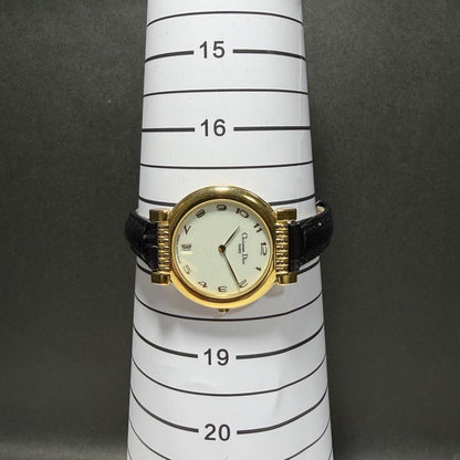 Christian Dior Quartz Watch Wristwatch Logo Gold White Women's Authentic