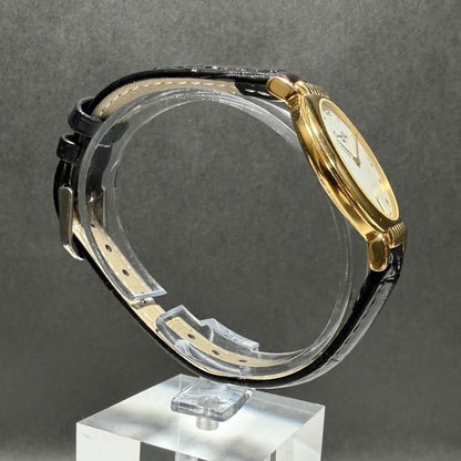 Christian Dior Quartz Watch Wristwatch Logo Gold White Women's Authentic