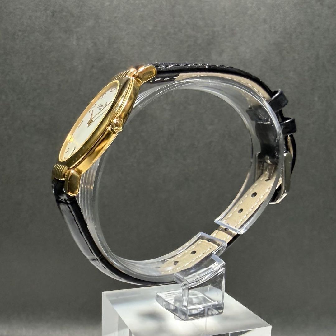 Christian Dior Quartz Watch Wristwatch Logo Gold White Women's Authentic