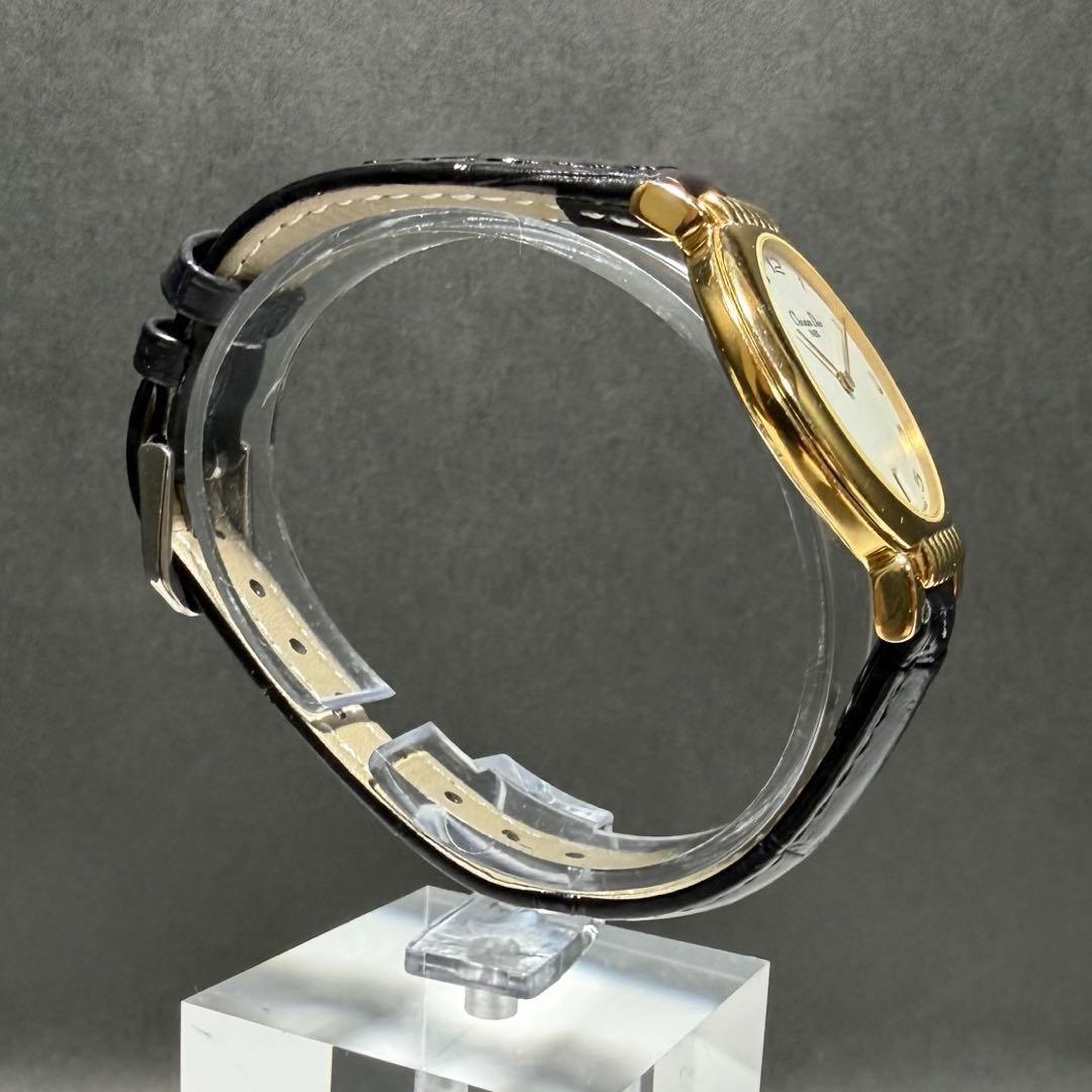 Christian Dior Quartz Watch Wristwatch Logo Gold White Women's Authentic