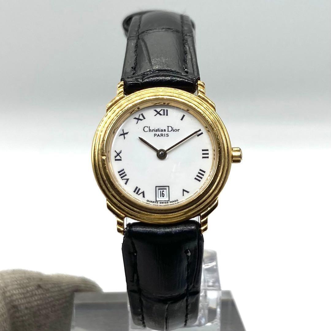 Christian Dior 48.122.3 Quartz Watch Wristwatch Logo Gold Women's Authentic