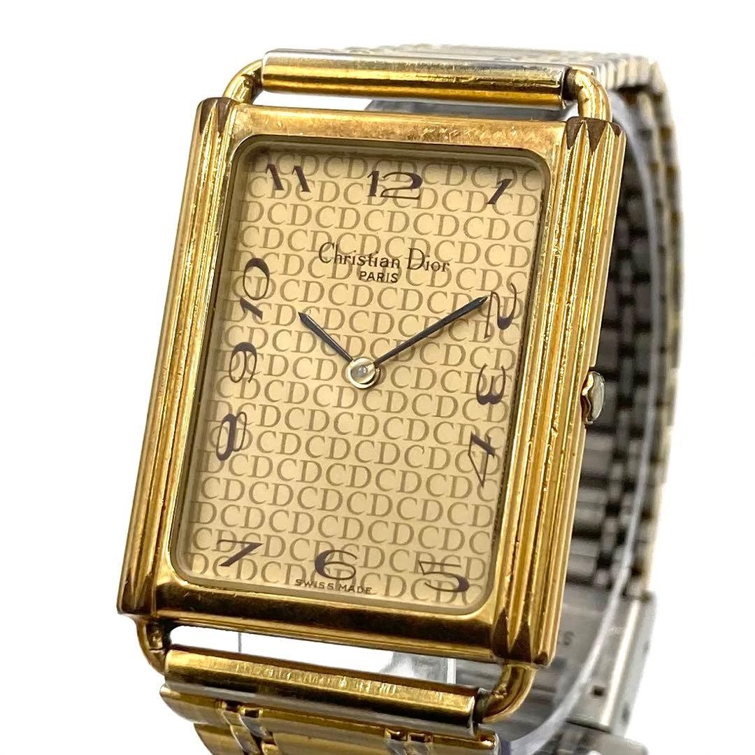 Christian Dior 59.122 Quartz Watch Wristwatch CD Gold Women's Authentic
