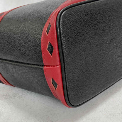 Saint Laurent Vanity Bag Logo YSL Black Red Authentic Leather Vintage