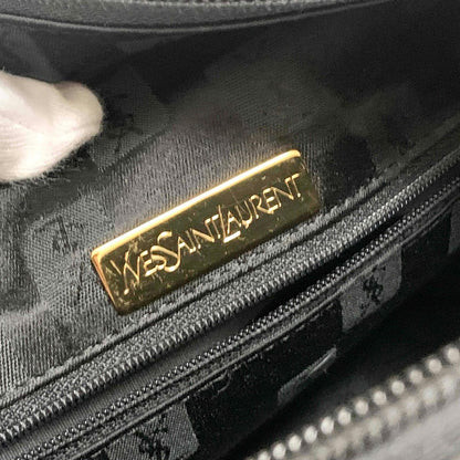 Saint Laurent Vanity Bag Logo YSL Black Red Authentic Leather Vintage