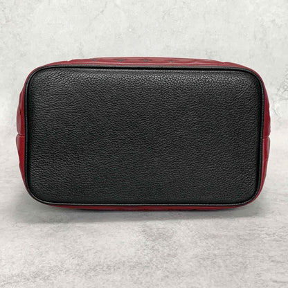 Saint Laurent Vanity Bag Logo YSL Black Red Authentic Leather Vintage
