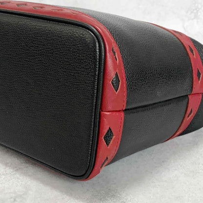 Saint Laurent Vanity Bag Logo YSL Black Red Authentic Leather Vintage