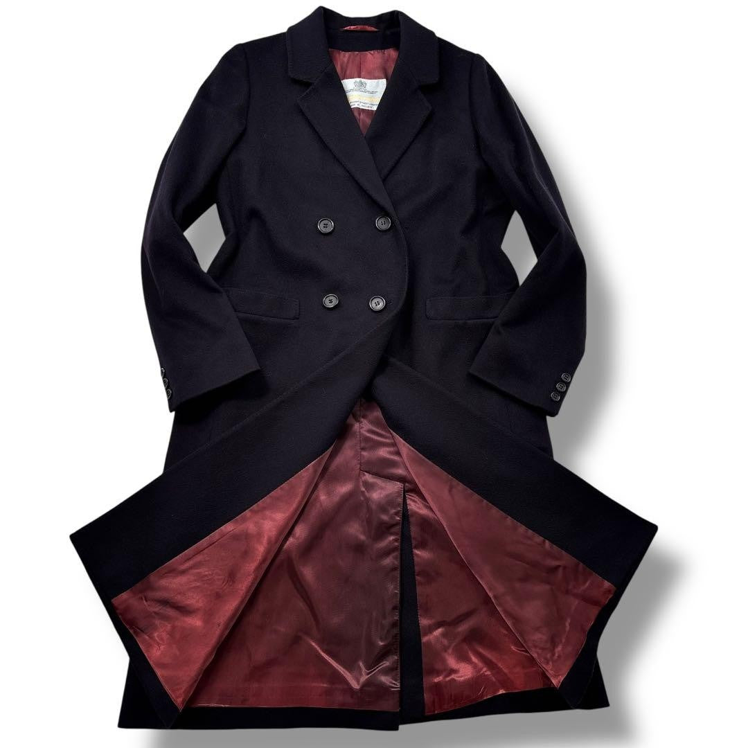 Aquascutum Long Coat Asian fit M US size S Dark Navy Authentic