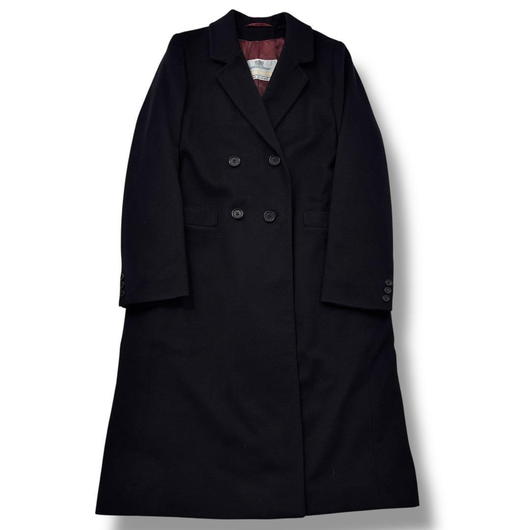 Aquascutum Long Coat Asian fit M US size S Dark Navy Authentic