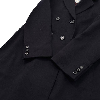 Aquascutum Long Coat Asian fit M US size S Dark Navy Authentic