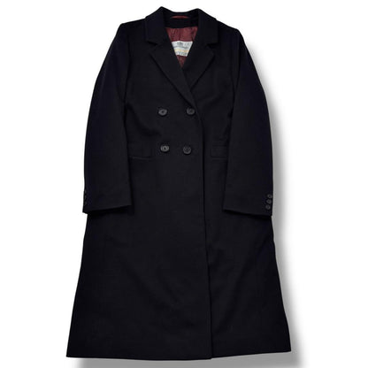 Aquascutum Long Coat Asian fit M US size S Dark Navy Authentic