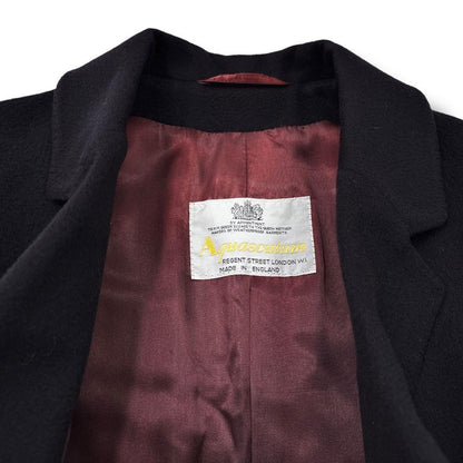Aquascutum Long Coat Asian fit M US size S Dark Navy Authentic