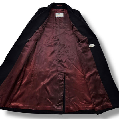 Aquascutum Long Coat Asian fit M US size S Dark Navy Authentic