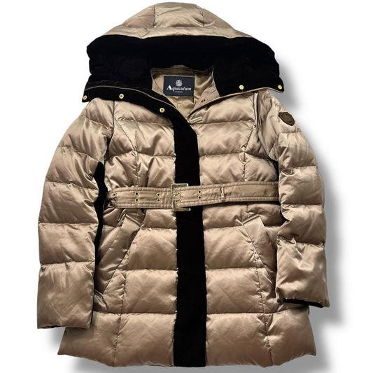 Aquascutum Down Coat Asian fit M US size S Gold Authentic