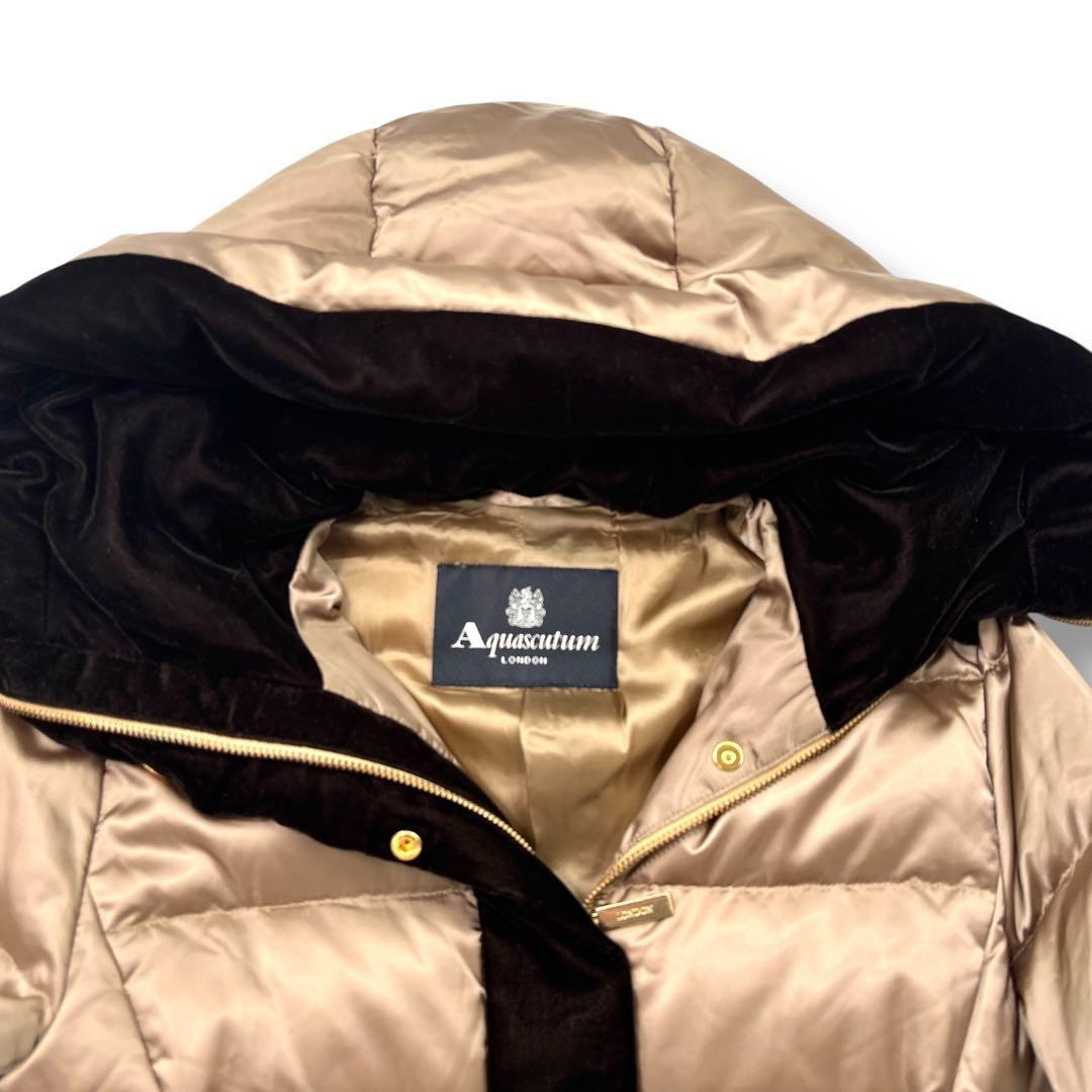 Aquascutum Down Coat Asian fit M US size S Gold Authentic