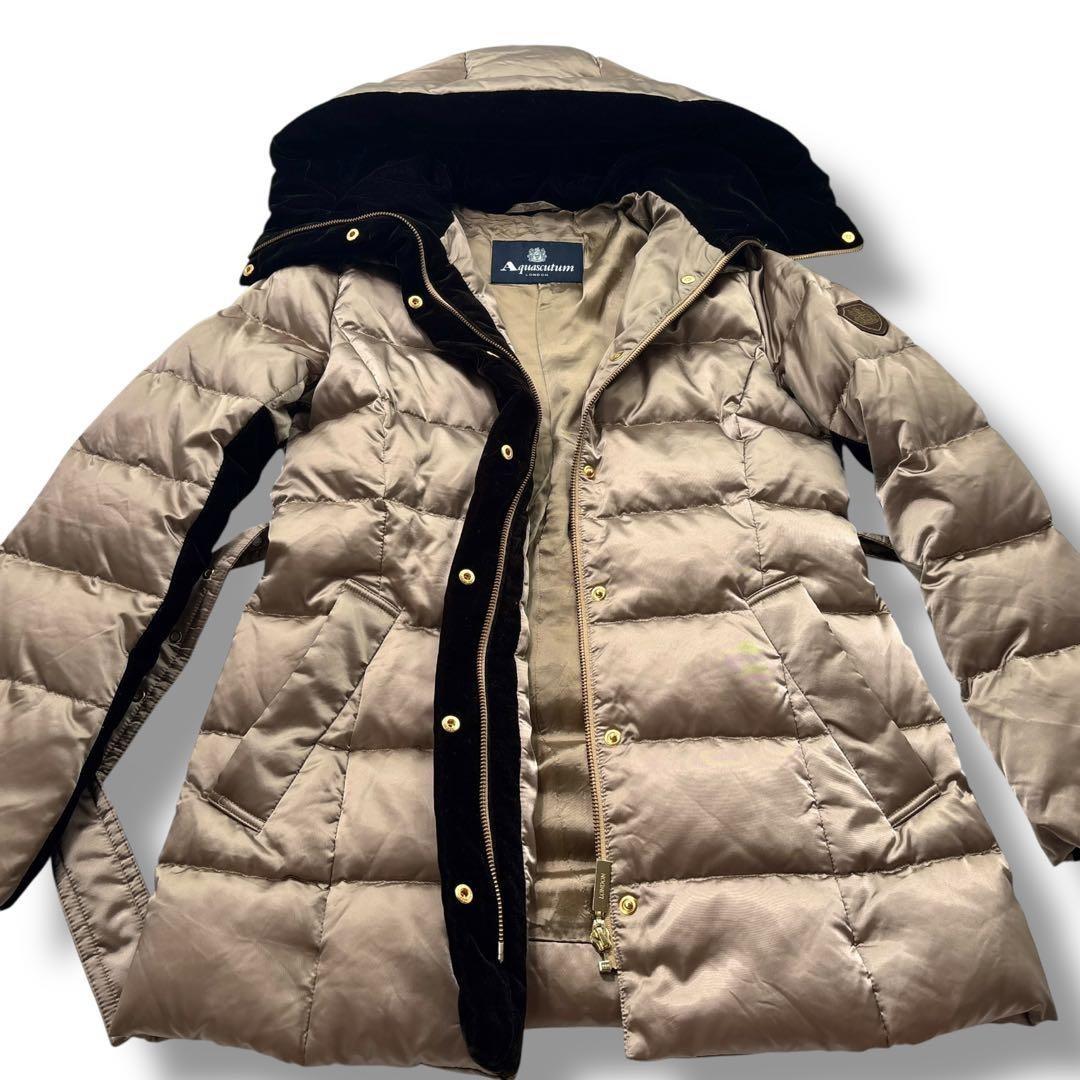 Aquascutum Down Coat Asian fit M US size S Gold Authentic