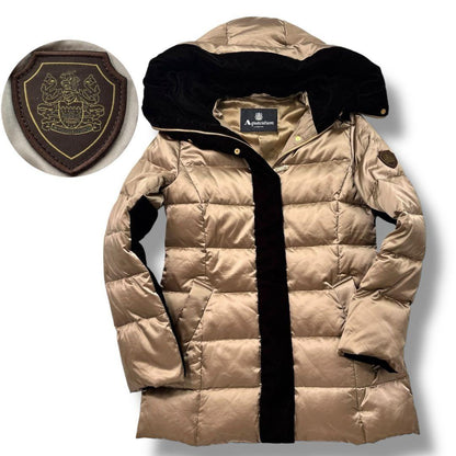 Aquascutum Down Coat Asian fit M US size S Gold Authentic