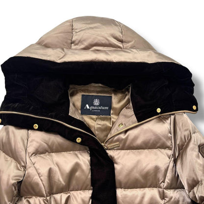 Aquascutum Down Coat Asian fit M US size S Gold Authentic