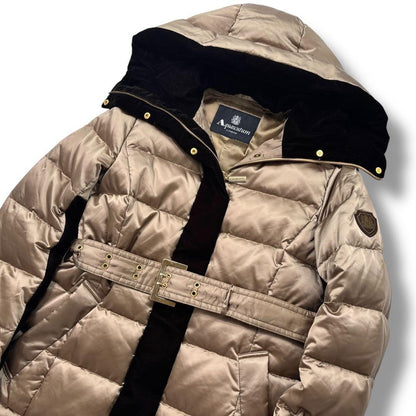 Aquascutum Down Coat Asian fit M US size S Gold Authentic