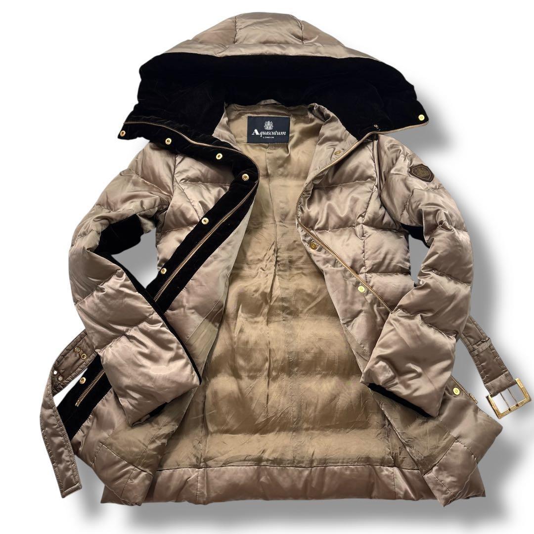 Aquascutum Down Coat Asian fit M US size S Gold Authentic