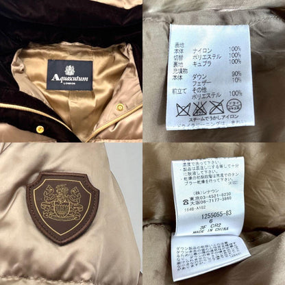 Aquascutum Down Coat Asian fit M US size S Gold Authentic