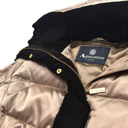 Aquascutum Down Coat Asian fit M US size S Gold Authentic