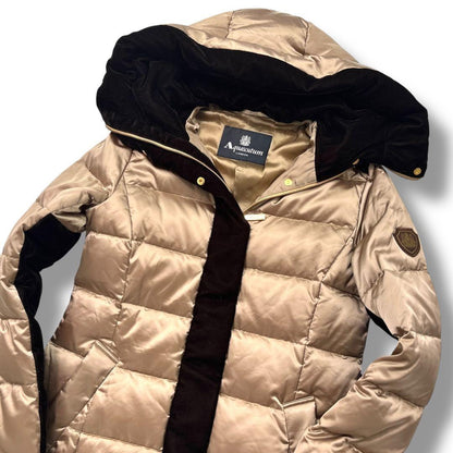 Aquascutum Down Coat Asian fit M US size S Gold Authentic