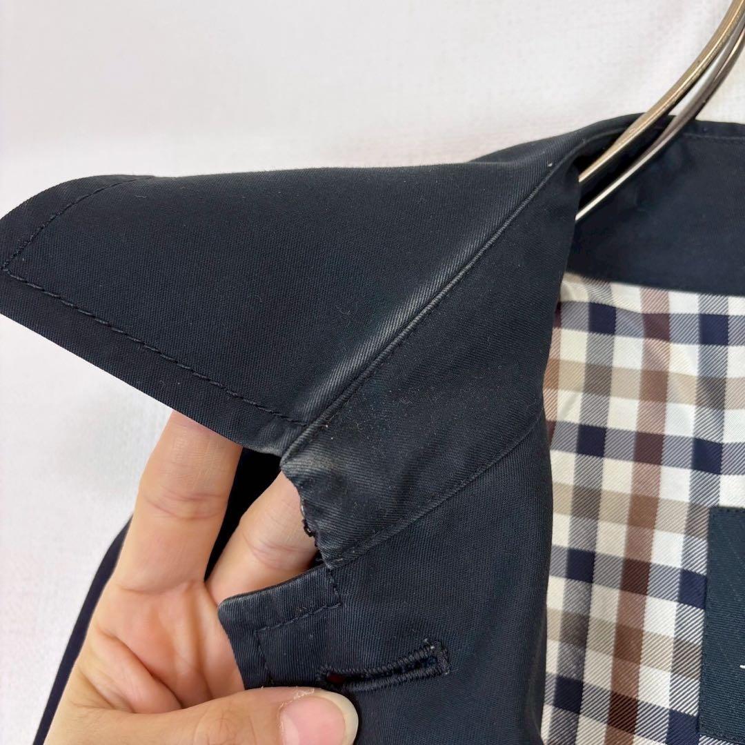 Aquascutum LONDON Coat Asian fit XS US size 2XS Navy Authentic