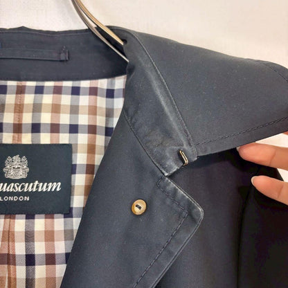 Aquascutum LONDON Coat Asian fit XS US size 2XS Navy Authentic