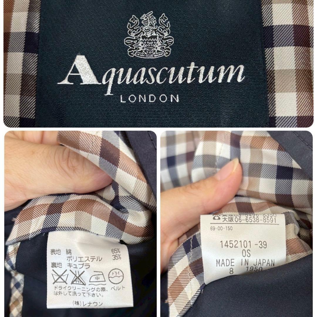 Aquascutum LONDON Coat Asian fit XS US size 2XS Navy Authentic