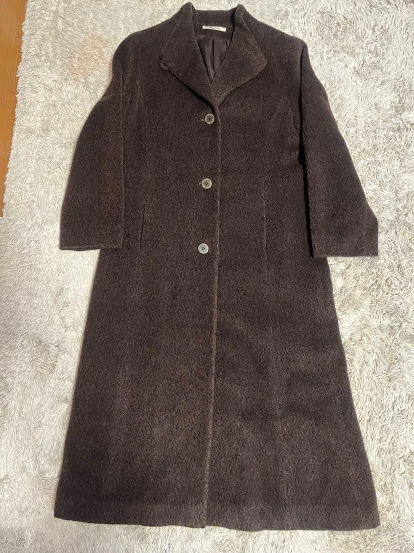 Aquascutum Long Coat Asian fit M US size S Dark Brown Authentic
