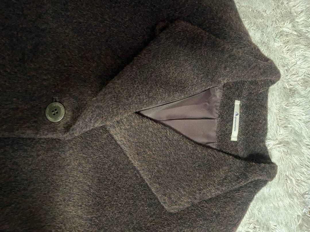 Aquascutum Long Coat Asian fit M US size S Dark Brown Authentic