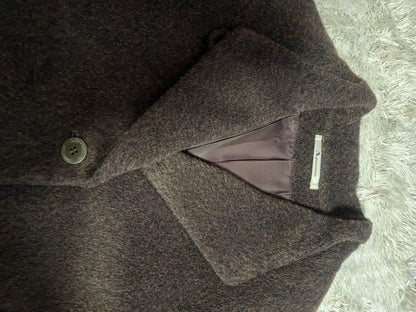 Aquascutum Long Coat Asian fit M US size S Dark Brown Authentic
