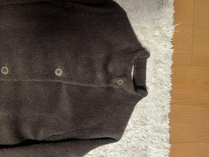 Aquascutum Long Coat Asian fit M US size S Dark Brown Authentic