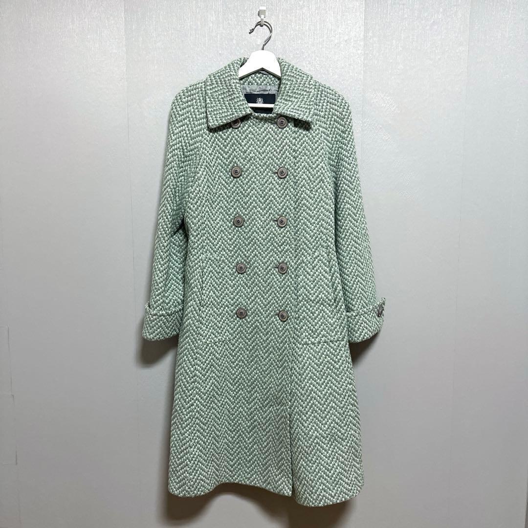 Aquascutum Coat Asian fit M US size S Mint Green Gray Authentic