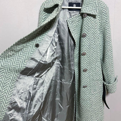 Aquascutum Coat Asian fit M US size S Mint Green Gray Authentic