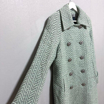Aquascutum Coat Asian fit M US size S Mint Green Gray Authentic