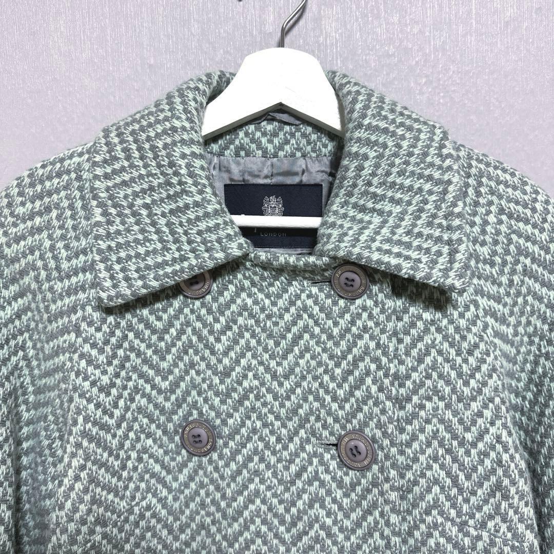 Aquascutum Coat Asian fit M US size S Mint Green Gray Authentic